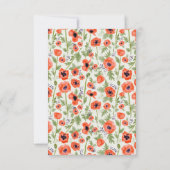 Oosterse klaprozen bloemschildering in watercolor RSVP kaartje (Achterkant)