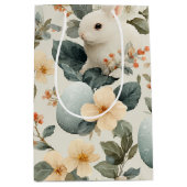 Oosterse Konijn Bloemen (6) Medium Cadeauzakje (Voorkant)
