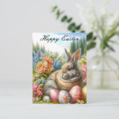 Oosterse Konijn Oud en Nieuw Pasen Ansichtkaart Briefkaart (Staand voorkant)