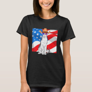 Oosterse Korthaar Kat 4 juli Patriottische Ameri T-shirt