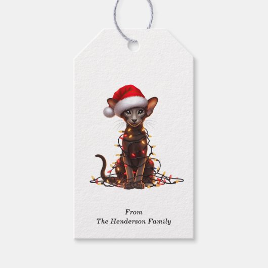 Oosterse Korthaar Kat Gift Labels Cadeaulabel (Voorkant)
