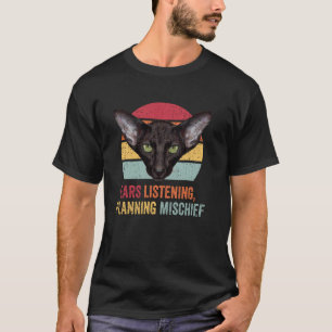 Oosterse Korthaar Kat Grappige Retro Kitten Kat T-shirt