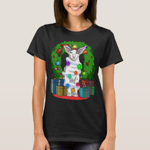 Oosterse Korthaar Kat Kerstboom Kerstman Sa T-shirt
