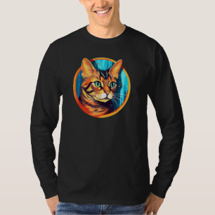 Oosterse Korthaar Kat Kleurrijke Kunst, Liefde Kat T-shirt