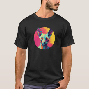 Oosterse Korthaar Kat Kleurrijke Kunst Liefde Katt T-shirt