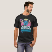 Oosterse Korthaar Kat Retro T-shirt (Voorkant volledig)