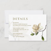 Oosterse Magnolia bruiloft Details Behuizing Kaart (Voorkant)