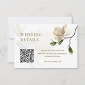 Oosterse Magnolia bruiloft Details Behuizing Kaart (Voorkant)