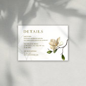 Oosterse Magnolia bruiloft Details Behuizing Kaart
