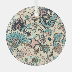 Oosterse Paisley: gestileerde textielelegantie. Glas Ornament
