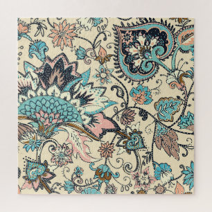 Oosterse Paisley: gestileerde textielelegantie. Legpuzzel