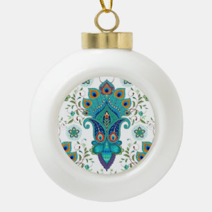 Oosterse paisley, pauwenveer patroon. keramische bal ornament