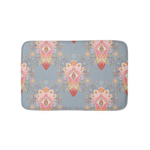 Oosterse Paisley Peacock Feather Achtergrond Badmat
