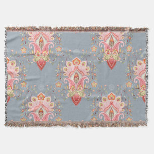 Oosterse Paisley Peacock Feather Achtergrond Deken