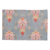 Oosterse Paisley Peacock Feather Achtergrond Kussensloop (Achterkant)