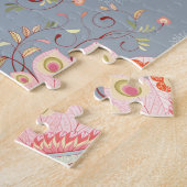 Oosterse Paisley Peacock Feather Achtergrond Legpuzzel (Zijkant)