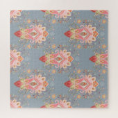 Oosterse Paisley Peacock Feather Achtergrond Legpuzzel (Horizontaal)