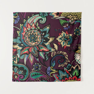 Oosterse Paisley textiel bloemenpatroon Wandkleed