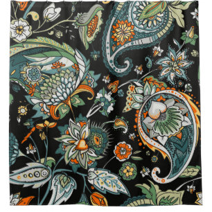 Oosterse paisley: traditioneel Turks motief. Douchegordijn