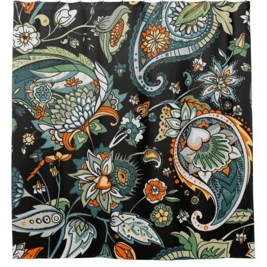 Oosterse paisley: traditioneel Turks motief. Douchegordijn (Voorkant)