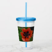Oosterse papaver acryl drinkbeker (Voorkant)
