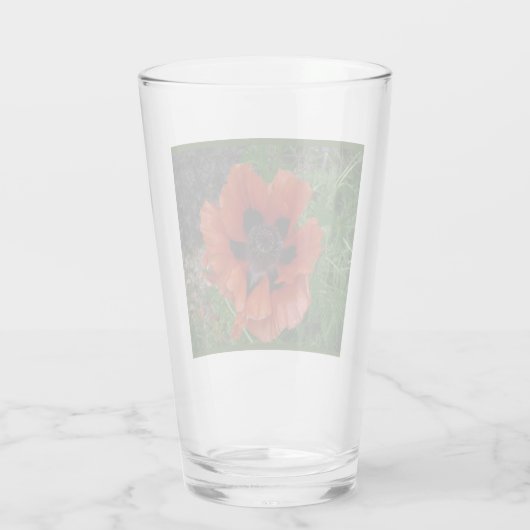 Oosterse papaver glas (Achterkant)