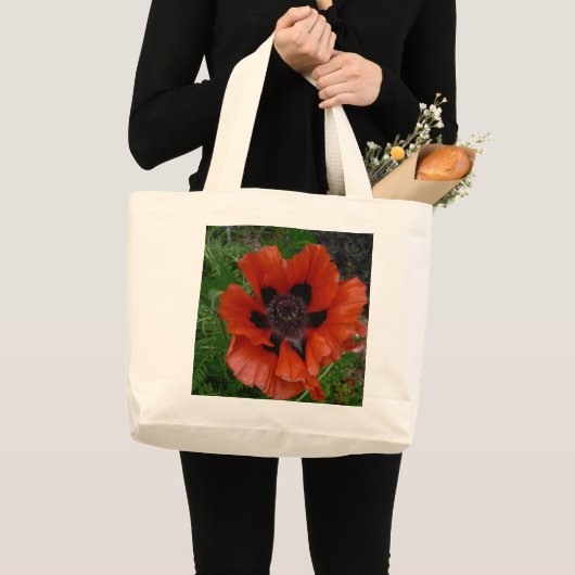 Oosterse papaver grote tote bag (Voorkant (product))