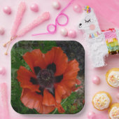 Oosterse papaver papieren bordje (Feest)