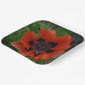 Oosterse papaver papieren bordje (Gebogen)