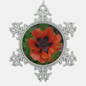 Oosterse papaver tin sneeuwvlok ornament (Voorkant)