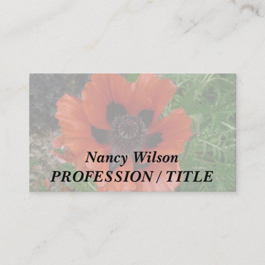 Oosterse papaver visitekaartje (Voorkant)