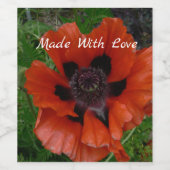 Oosterse papaver wijn etiket (Enkel label)