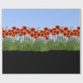 Oosterse papavertuin cadeaupapier (Vlak)