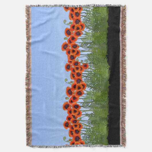 Oosterse papavertuin deken (Voorkant Verticaal)