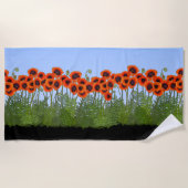 Oosterse papavertuin strandlaken (Voorkant)