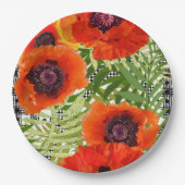 Oosterse Poppy Stijl Papieren Bordje (Voorkant)
