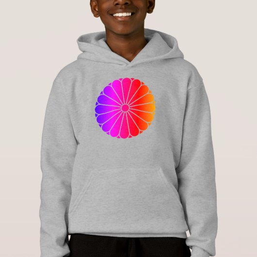 Oosterse regenboog Kiku Chrysanthemum Mon Vector (Voorkant)