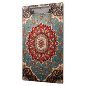 Oosterse Retro Perzische Patroon Rode Crème Blauw Klembord (Links)