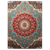 Oosterse Retro Perzische Patroon Rode Crème Blauw Klembord (Achterkant)