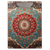 Oosterse Retro Perzische Patroon Rode Crème Blauw Klembord (Voorkant)