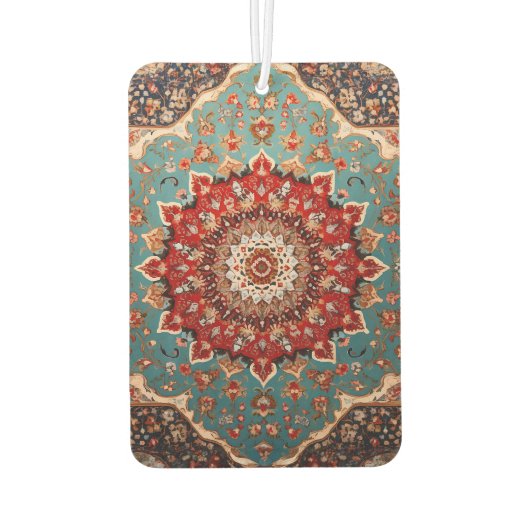 Oosterse Retro Perzische Patroon Rode Crème Blauw Luchtverfrisser (Achterkant)