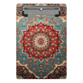 Oosterse Retro Perzische Patroon Rode Crème Blauw Mini Klembord (Voorkant)