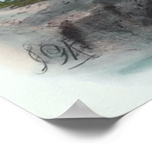 Oosterse rif Egret en witte haron Poster (Hoek)