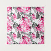 Oosterse rode bloem: Waterverf. Wandkleed (Voorkant (horizontaal))