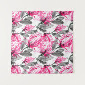 Oosterse rode bloem: Waterverf. Wandkleed (Voorkant)