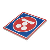 Oosterse Rode Mori Japan Samurai Mon Vector Kunst Tegeltje (Zijkant)