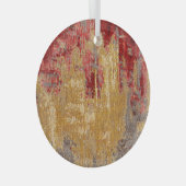 Oosterse rood-gouden tapijt textuur. glas ornament (Voorkant Rechts)