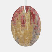 Oosterse rood-gouden tapijt textuur. glas ornament (Voorkant links)