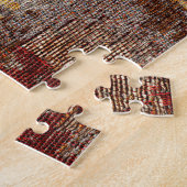 Oosterse rood-gouden tapijt textuur. legpuzzel (Zijkant)