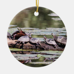 Oosterse schildpad keramisch ornament